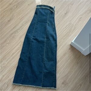 Chic Blue Denim Maxi Skirt